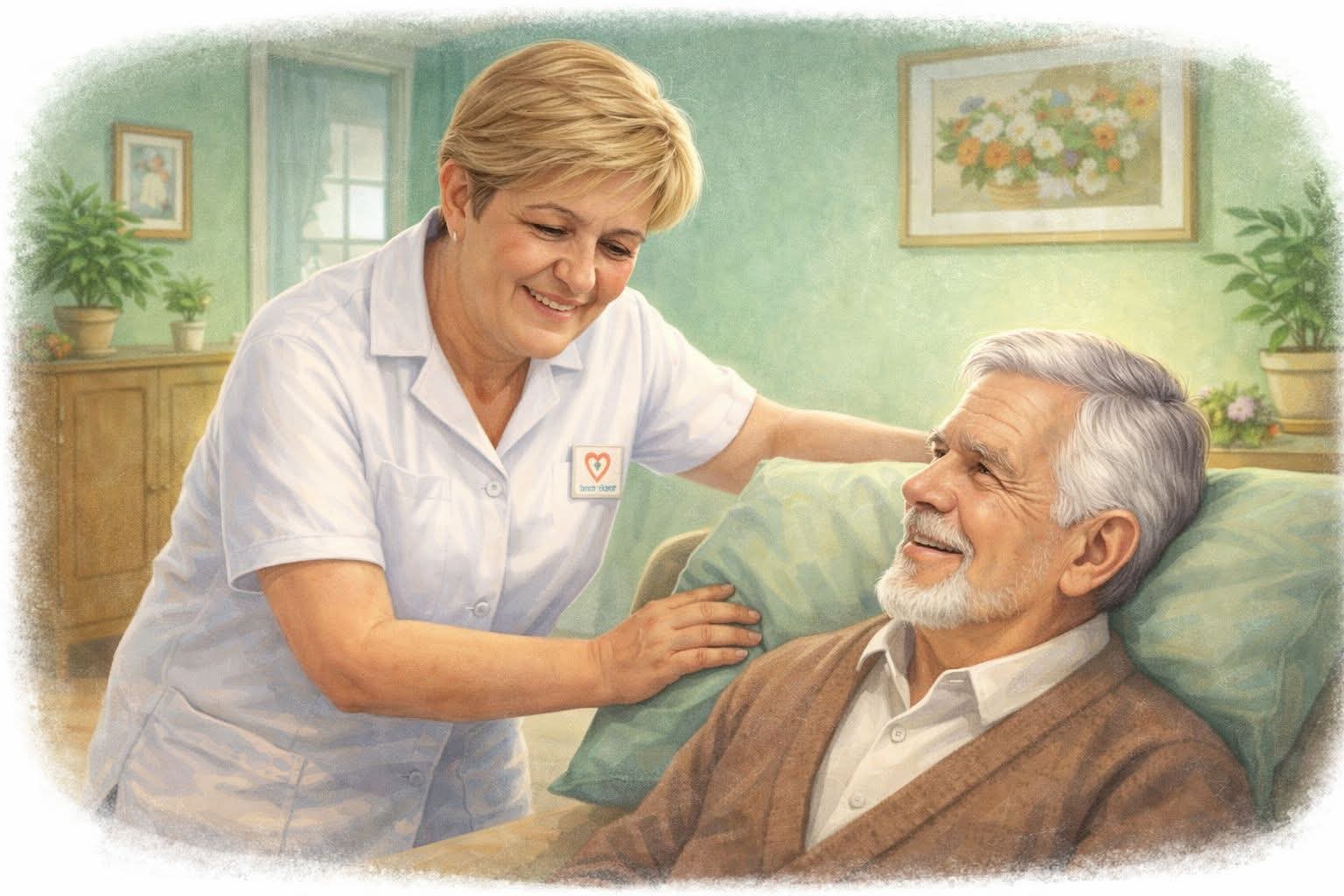 Terenska sestra brine o pacijentu u domu